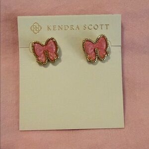 Kendra Scott Haley Pink Bow Stud Earrings